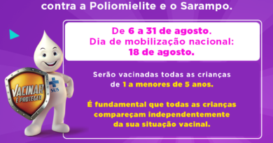 Campanha de vacinação contra poliomielite e sarampo