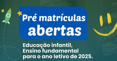 Pré – Matrículas Escolares dos CEIs da Rede Municipal de Ensino e Matrículas do Ensino Fundamental para o Ano Letivo de 2025.